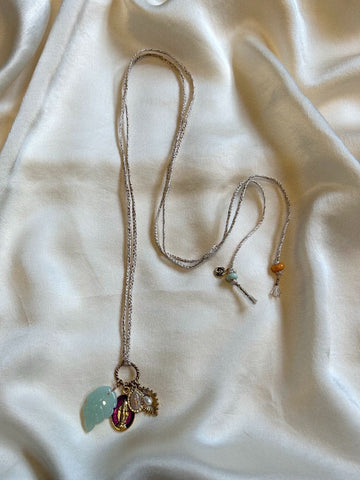 #necklace #collier #bijoux #jelwery #jewellery #bali #cristal #chic #glamour #gold #perles #pendentif #étoile #shine  #blue #summer #été #santamaria #bonheur